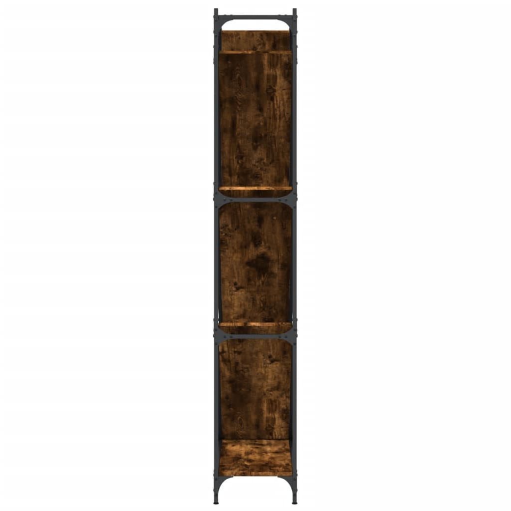 vidaXL Bibliotecă, stejar fumuriu, 79x30x180 cm, lemn prelucrat/metal vidaXL Bibliotecă, stejar fumuriu, 79x30x180 cm, lemn prelucrat/metal