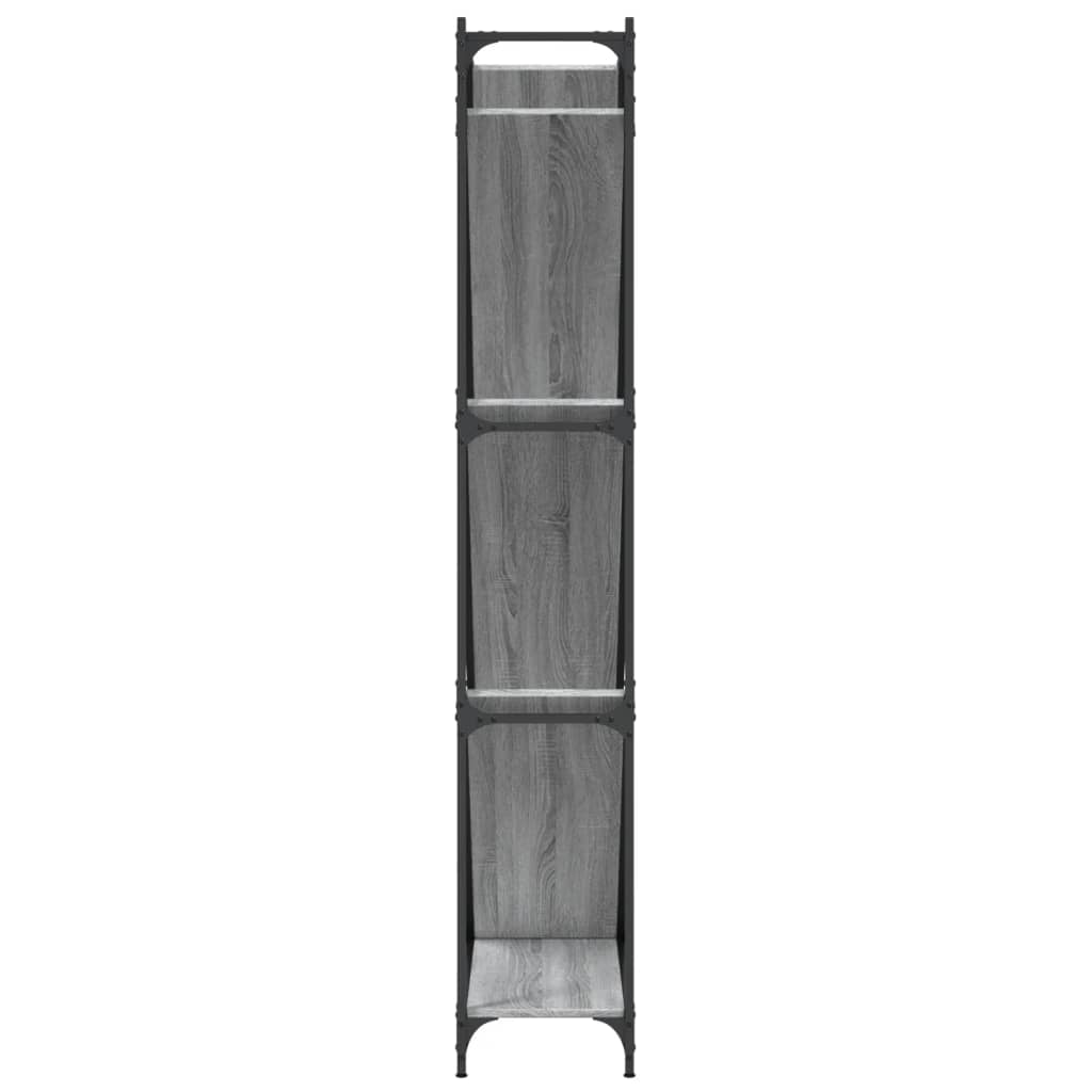 vidaXL Bibliotecă, gri sonoma, 79x30x180 cm, lemn prelucrat/metal vidaXL Bibliotecă, gri sonoma, 79x30x180 cm, lemn prelucrat/metal