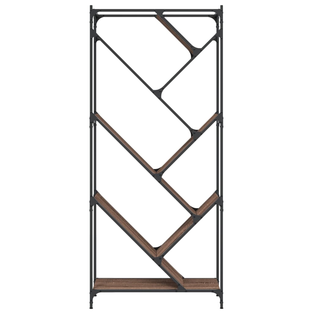 vidaXL Bibliotecă, stejar maro, 79x30x180 cm, lemn prelucrat/metal vidaXL Bibliotecă, stejar maro, 79x30x180 cm, lemn prelucrat/metal