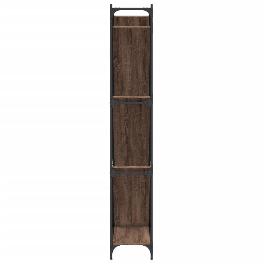 vidaXL Bibliotecă, stejar maro, 79x30x180 cm, lemn prelucrat/metal vidaXL Bibliotecă, stejar maro, 79x30x180 cm, lemn prelucrat/metal