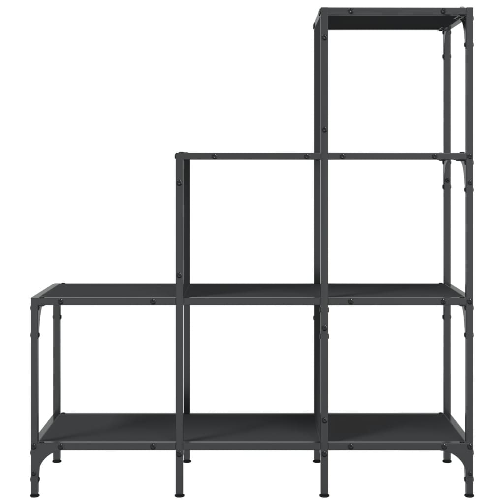 vidaXL Bibliotecă, negru, 92x30x102 cm, lemn prelucrat și metal vidaXL Bibliotecă, negru, 92x30x102 cm, lemn prelucrat și metal