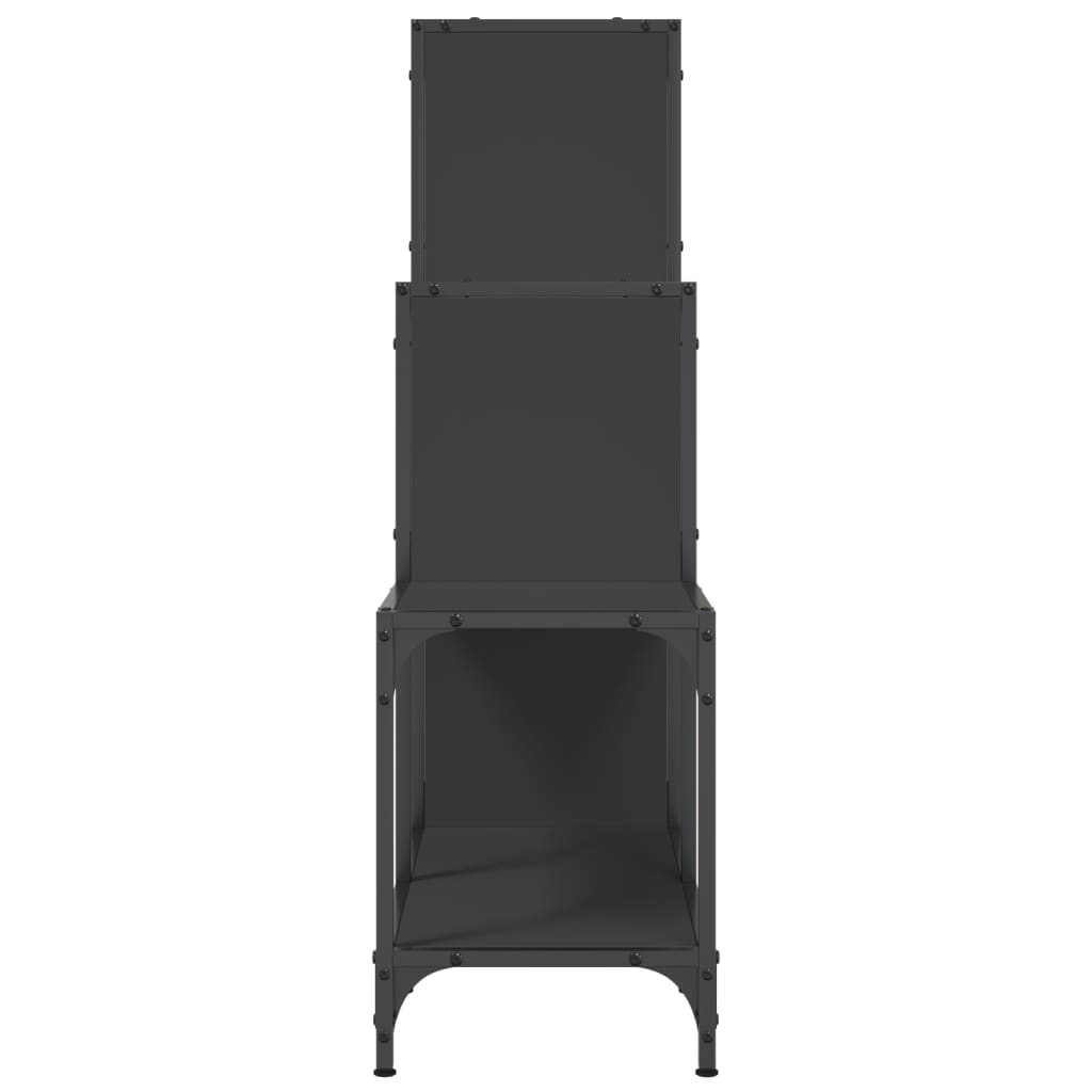 vidaXL Bibliotecă, negru, 92x30x102 cm, lemn prelucrat și metal vidaXL Bibliotecă, negru, 92x30x102 cm, lemn prelucrat și metal