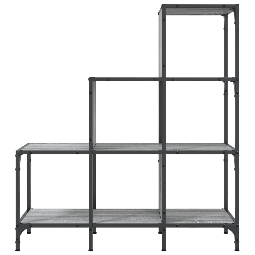 vidaXL Bibliotecă, gri sonoma, 92x30x102 cm, lemn prelucrat/metal vidaXL Bibliotecă, gri sonoma, 92x30x102 cm, lemn prelucrat/metal