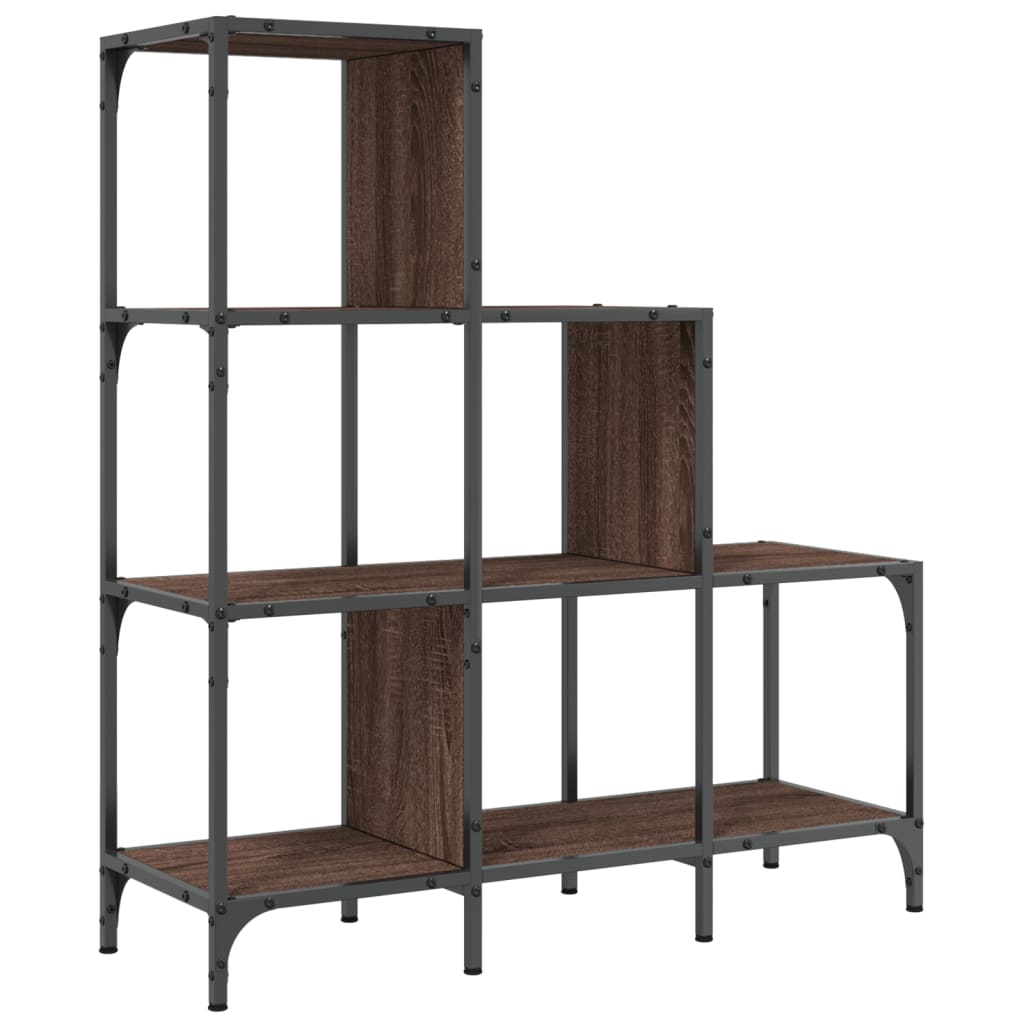 vidaXL Bibliotecă, stejar maro, 92x30x102 cm, lemn prelucrat/metal vidaXL Bibliotecă, stejar maro, 92x30x102 cm, lemn prelucrat/metal