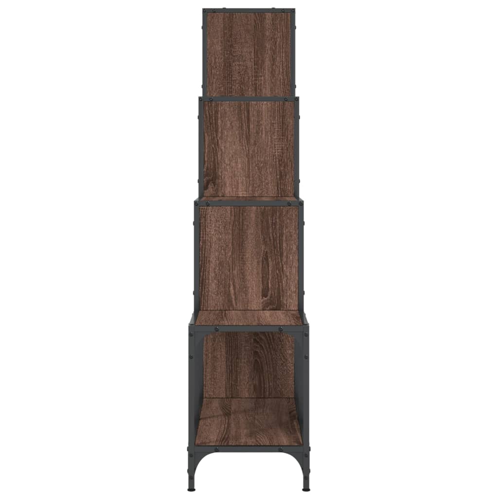 vidaXL Bibliotecă, stejar maro, 122x30x132 cm, lemn prelucrat/metal