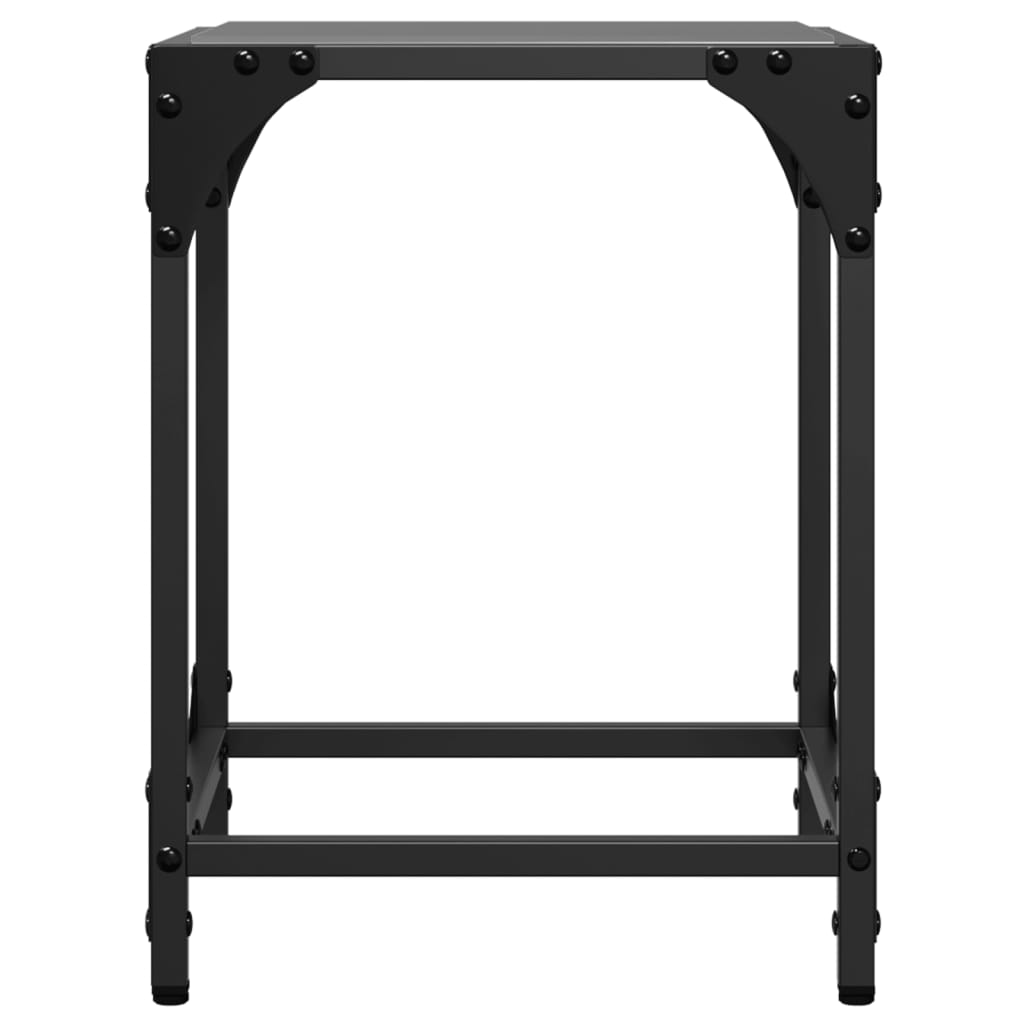 vidaXL Măsuță de cafea, blat din sticlă negră, 30x30x40 cm, oțel vidaXL Măsuță de cafea, blat din sticlă negră, 30x30x40 cm, oțel