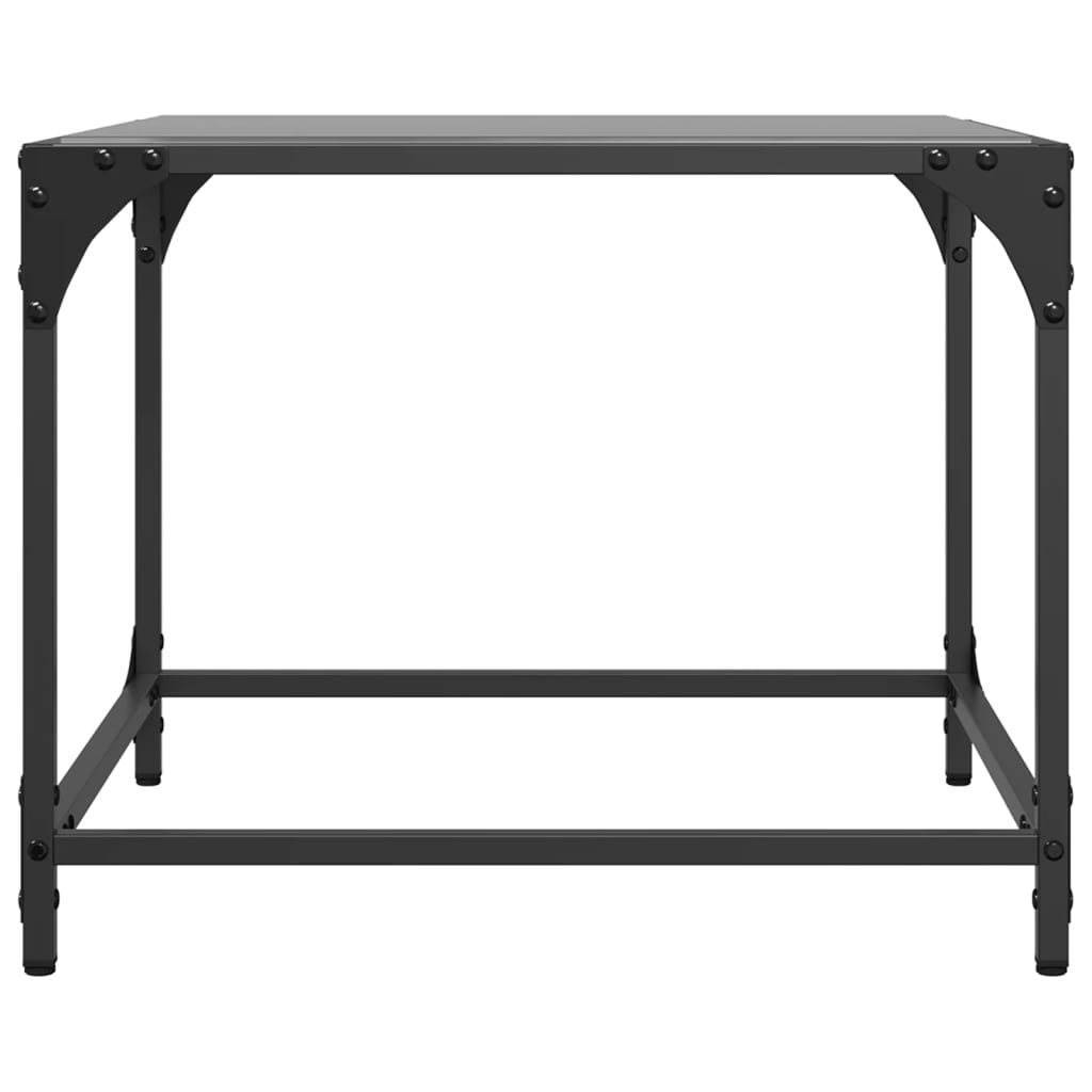 vidaXL Măsuță de cafea, blat din sticlă negră, 50x50x40 cm, oțel vidaXL Măsuță de cafea, blat din sticlă negră, 50x50x40 cm, oțel