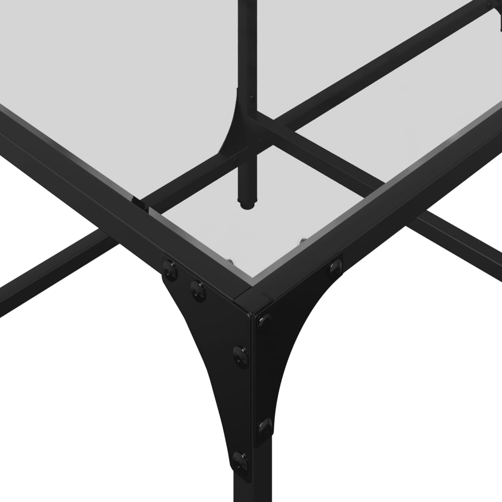 vidaXL Măsuță de cafea cu blat sticlă transparentă 98,5x50x40 cm oțel vidaXL Măsuță de cafea cu blat sticlă transparentă 98,5x50x40 cm oțel