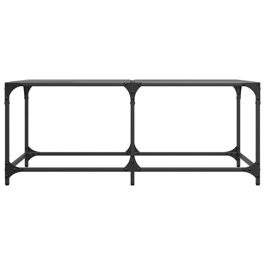 vidaXL Măsuță de cafea cu blat din sticlă neagră 98,5x50x40 cm oțel vidaXL Măsuță de cafea cu blat din sticlă neagră 98,5x50x40 cm oțel