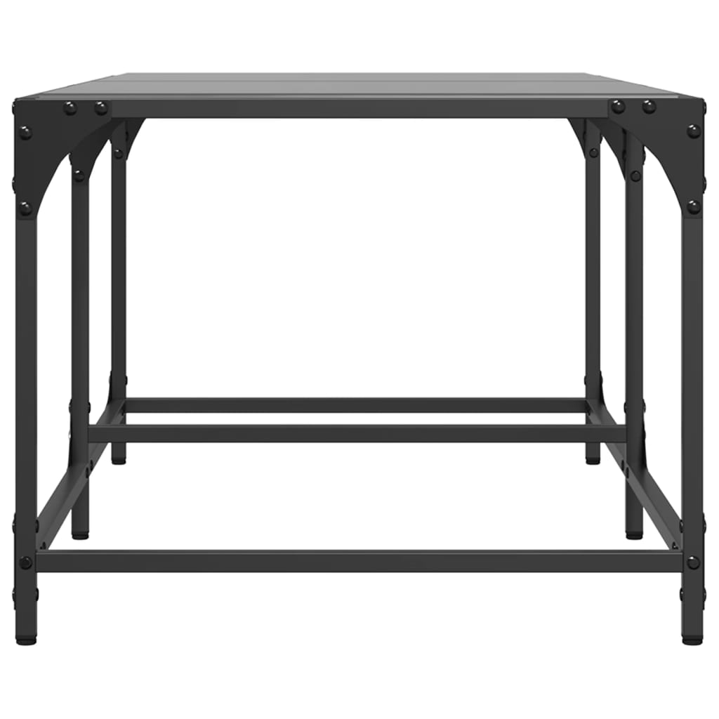 vidaXL Măsuță de cafea cu blat din sticlă neagră 98,5x50x40 cm oțel vidaXL Măsuță de cafea cu blat din sticlă neagră 98,5x50x40 cm oțel