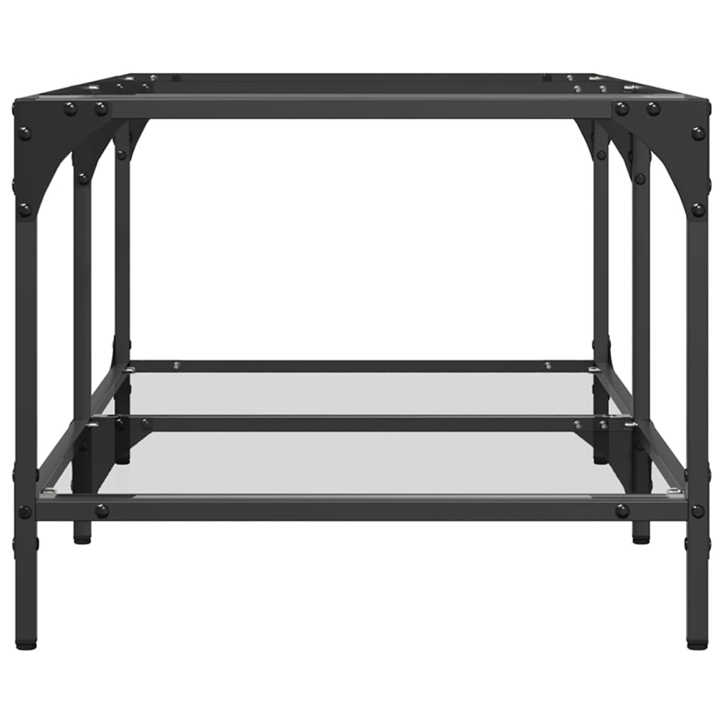 vidaXL Măsuță de cafea cu blat sticlă transparentă 98,5x50x40 cm oțel vidaXL Măsuță de cafea cu blat sticlă transparentă 98,5x50x40 cm oțel