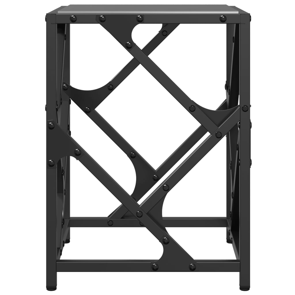 vidaXL Măsuță de cafea, blat din sticlă negră, 30x30x41 cm, oțel vidaXL Măsuță de cafea, blat din sticlă negră, 30x30x41 cm, oțel
