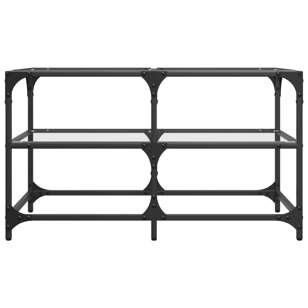 vidaXL Măsuță de cafea blat din sticlă transparentă 78,5x40x45 cm oțel vidaXL Măsuță de cafea blat din sticlă transparentă 78,5x40x45 cm oțel