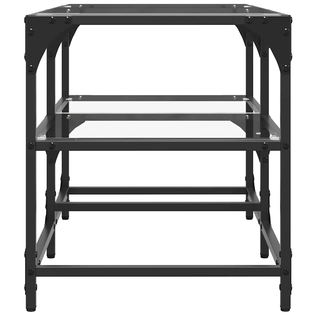 vidaXL Măsuță de cafea blat din sticlă transparentă 78,5x40x45 cm oțel vidaXL Măsuță de cafea blat din sticlă transparentă 78,5x40x45 cm oțel