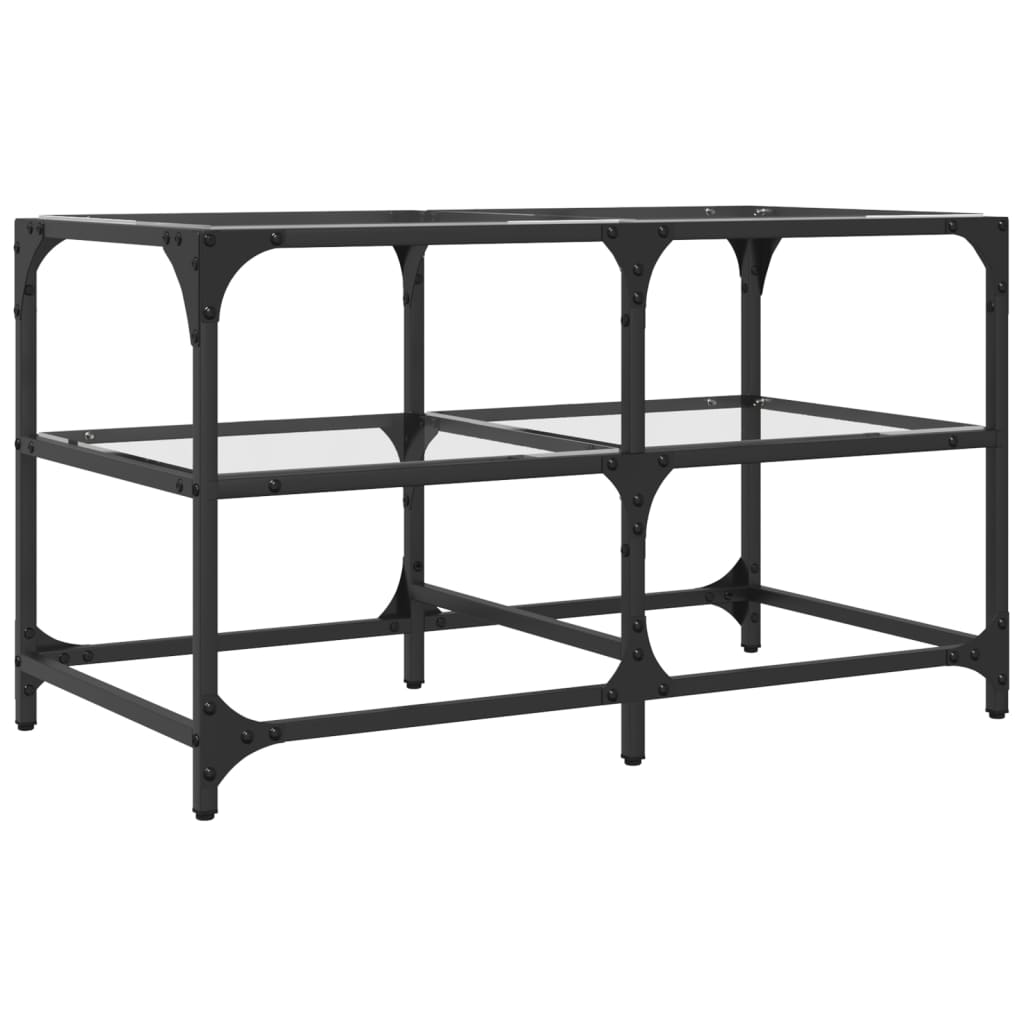 vidaXL Măsuță de cafea blat din sticlă transparentă 78,5x40x45 cm oțel vidaXL Măsuță de cafea blat din sticlă transparentă 78,5x40x45 cm oțel