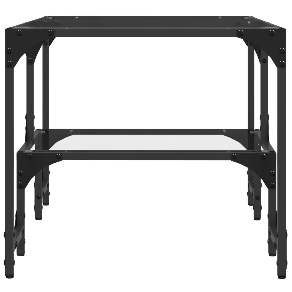 vidaXL Măsuță de cafea cu blat sticlă transparentă 98,5x50x45 cm oțel vidaXL Măsuță de cafea cu blat sticlă transparentă 98,5x50x45 cm oțel