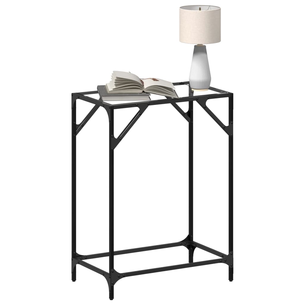 vidaXL Măsuță de cafea, blat din sticlă transparentă, 60x35x81 cm oțel vidaXL Măsuță de cafea, blat din sticlă transparentă, 60x35x81 cm oțel