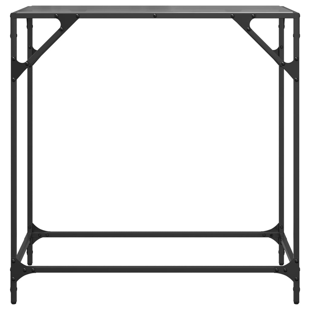 vidaXL Măsuță de cafea, blat din sticlă negră, 80x35x81 cm, oțel vidaXL Măsuță de cafea, blat din sticlă negră, 80x35x81 cm, oțel