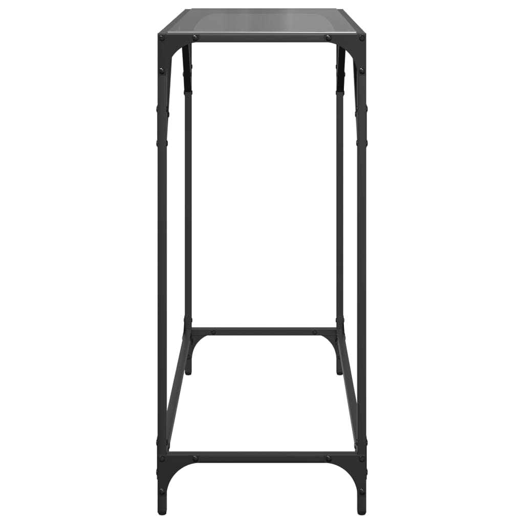 vidaXL Măsuță de cafea, blat din sticlă negră, 80x35x81 cm, oțel vidaXL Măsuță de cafea, blat din sticlă negră, 80x35x81 cm, oțel