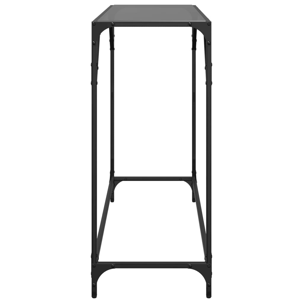 vidaXL Măsuță de cafea, blat din sticlă negră, 98x35x81 cm, oțel vidaXL Măsuță de cafea, blat din sticlă negră, 98x35x81 cm, oțel