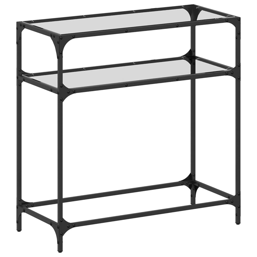 vidaXL Măsuță de cafea, blat din sticlă transparentă, 80x35x81 cm oțel vidaXL Măsuță de cafea, blat din sticlă transparentă, 80x35x81 cm oțel