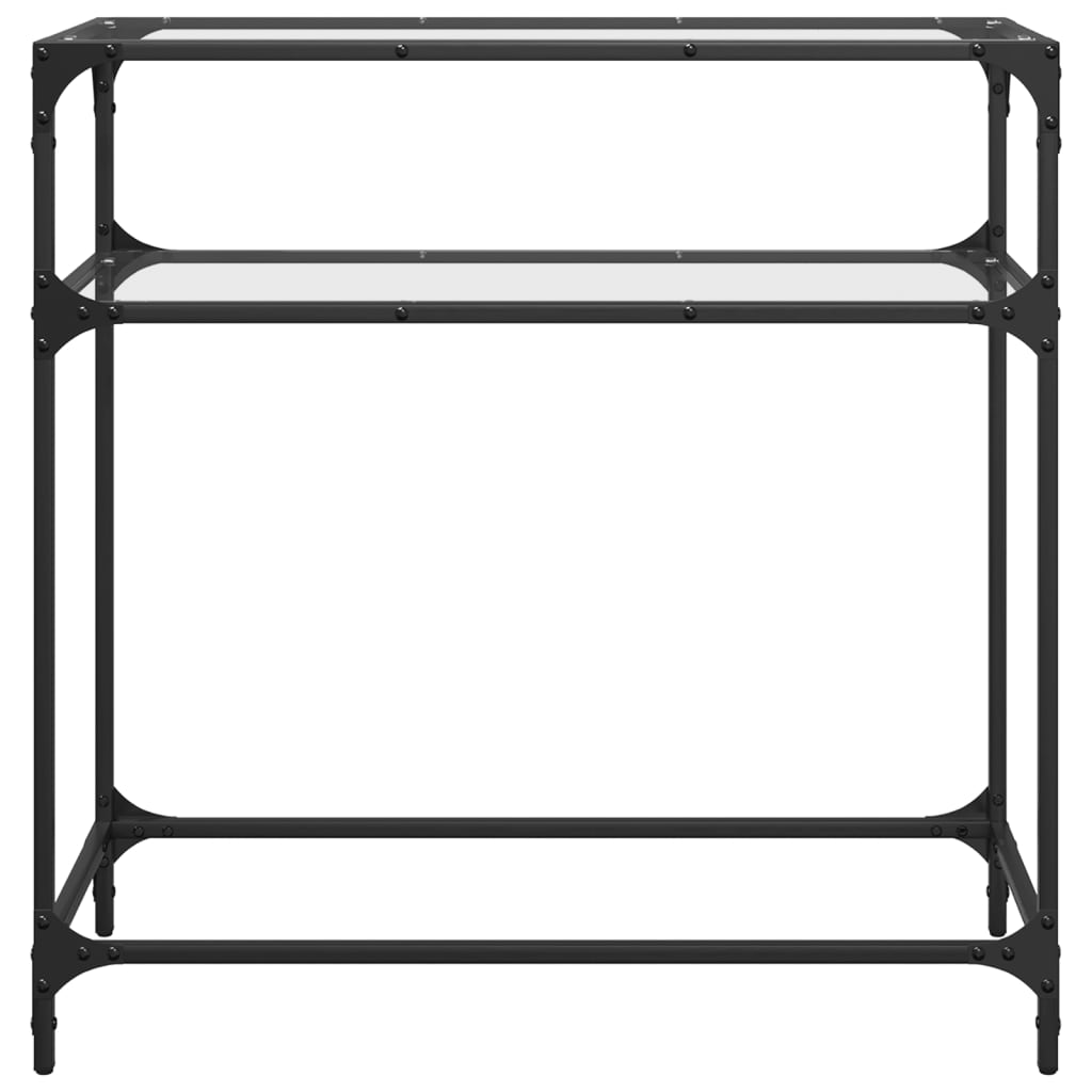 vidaXL Măsuță de cafea, blat din sticlă transparentă, 80x35x81 cm oțel vidaXL Măsuță de cafea, blat din sticlă transparentă, 80x35x81 cm oțel
