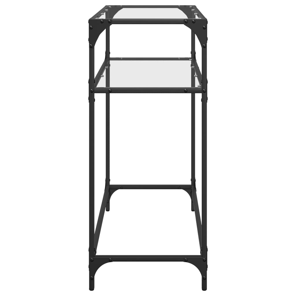 vidaXL Măsuță de cafea, blat din sticlă transparentă, 80x35x81 cm oțel vidaXL Măsuță de cafea, blat din sticlă transparentă, 80x35x81 cm oțel