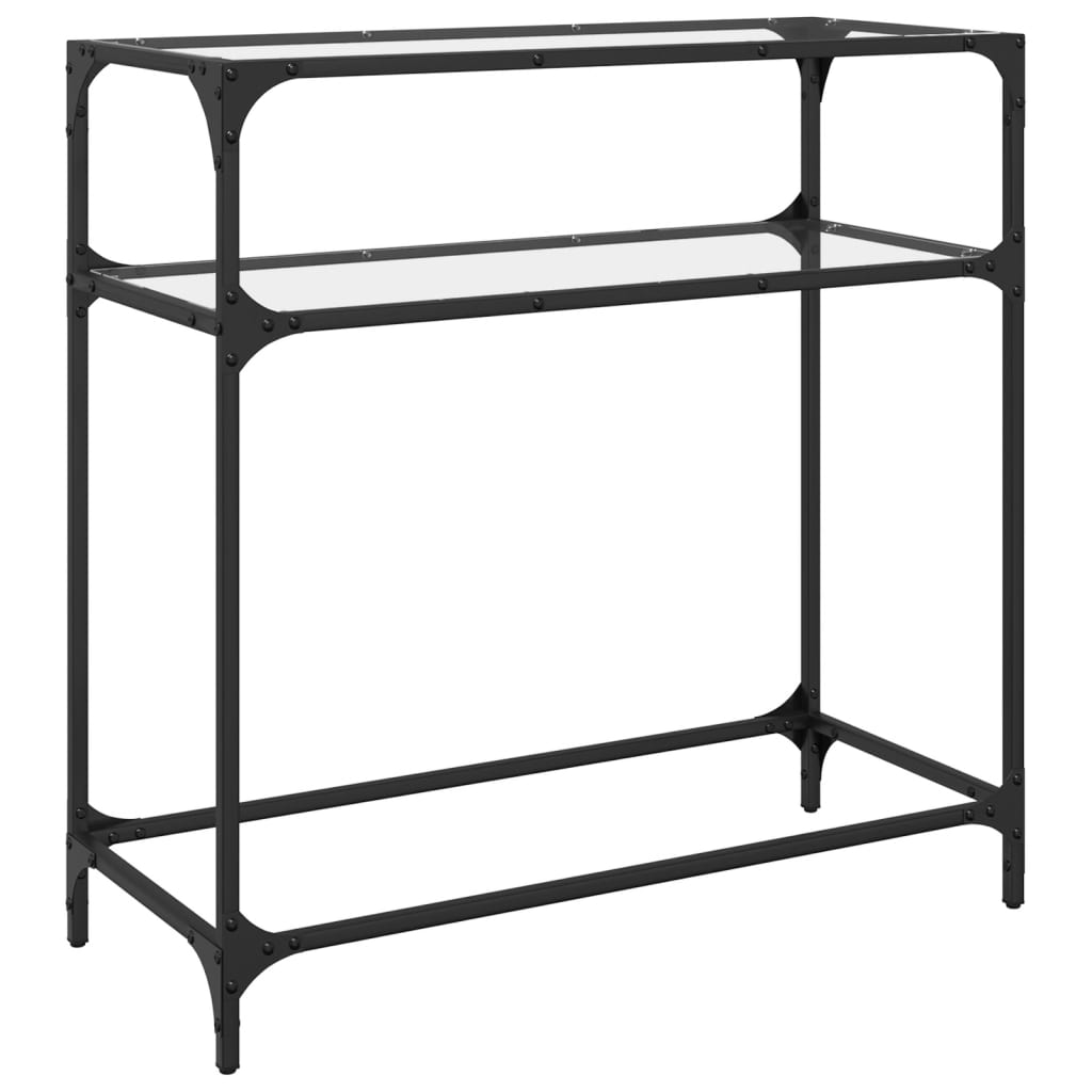 vidaXL Măsuță de cafea, blat din sticlă transparentă, 80x35x81 cm oțel vidaXL Măsuță de cafea, blat din sticlă transparentă, 80x35x81 cm oțel