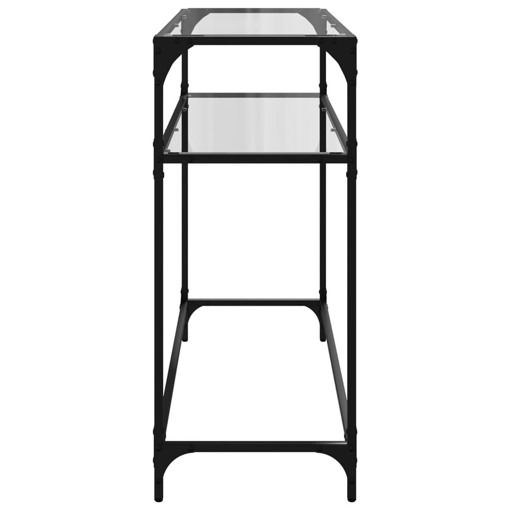 vidaXL Măsuță de cafea, blat din sticlă transparentă, 98x35x81 cm oțel vidaXL Măsuță de cafea, blat din sticlă transparentă, 98x35x81 cm oțel