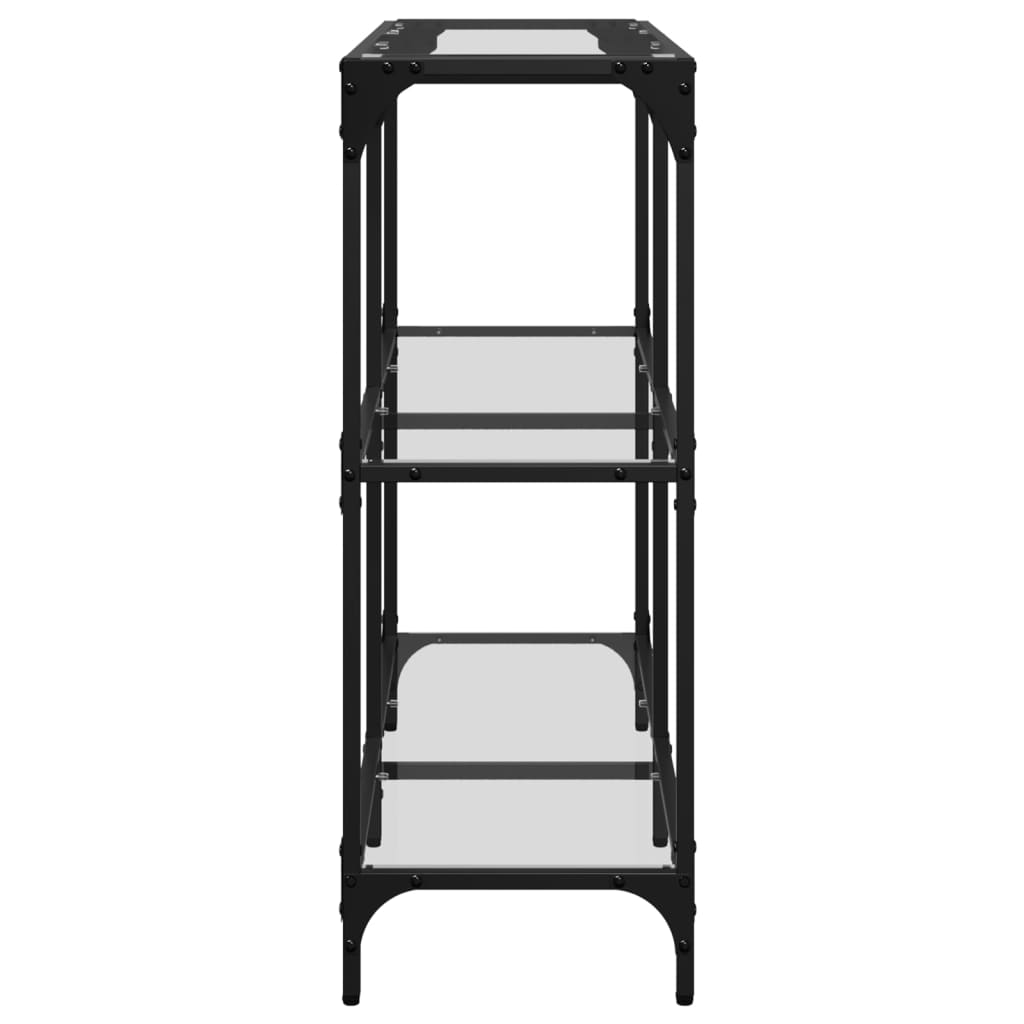 vidaXL Măsuță de cafea, blat din sticlă transparentă, 98x30x81 cm oțel vidaXL Măsuță de cafea, blat din sticlă transparentă, 98x30x81 cm oțel