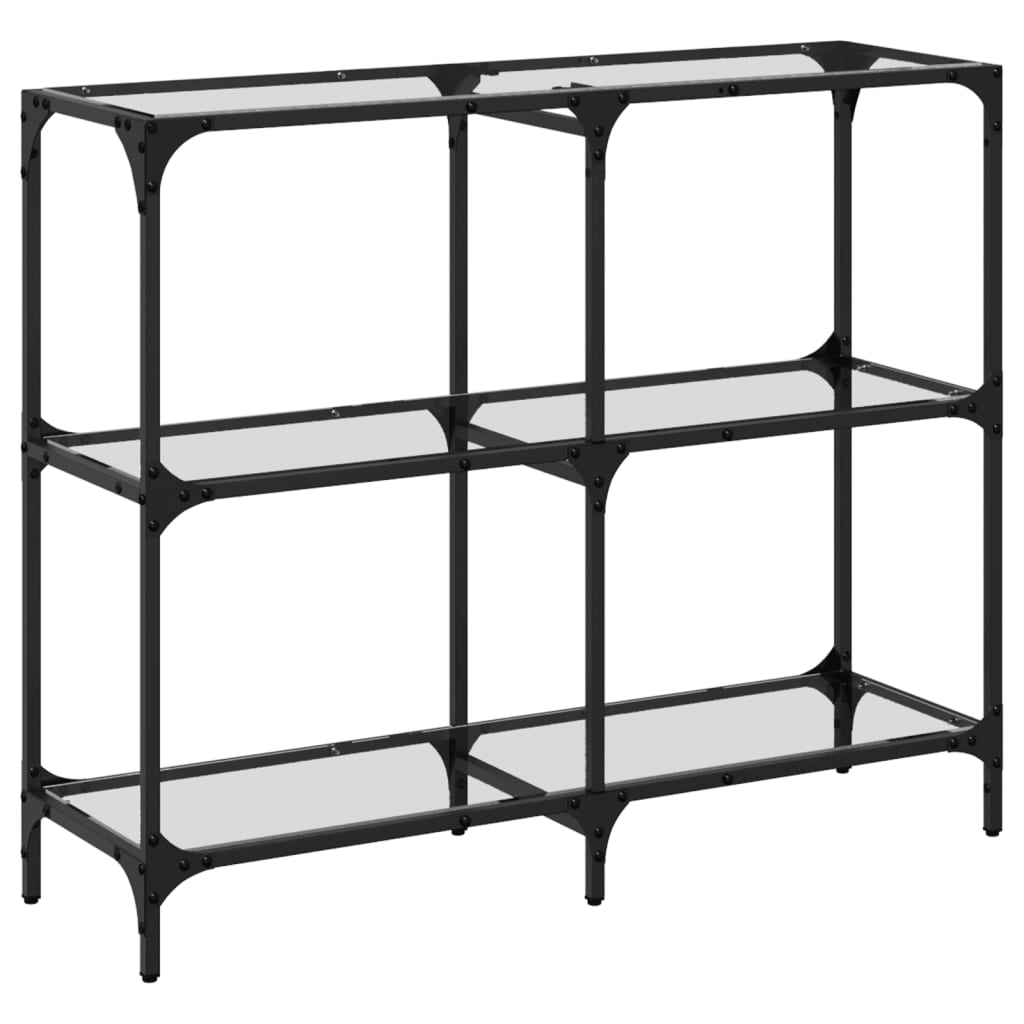 vidaXL Măsuță de cafea, blat din sticlă transparentă, 98x30x81 cm oțel vidaXL Măsuță de cafea, blat din sticlă transparentă, 98x30x81 cm oțel