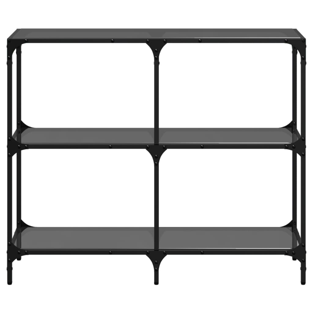 vidaXL Măsuță de cafea, blat din sticlă negră, 98x30x81 cm, oțel vidaXL Măsuță de cafea, blat din sticlă negră, 98x30x81 cm, oțel