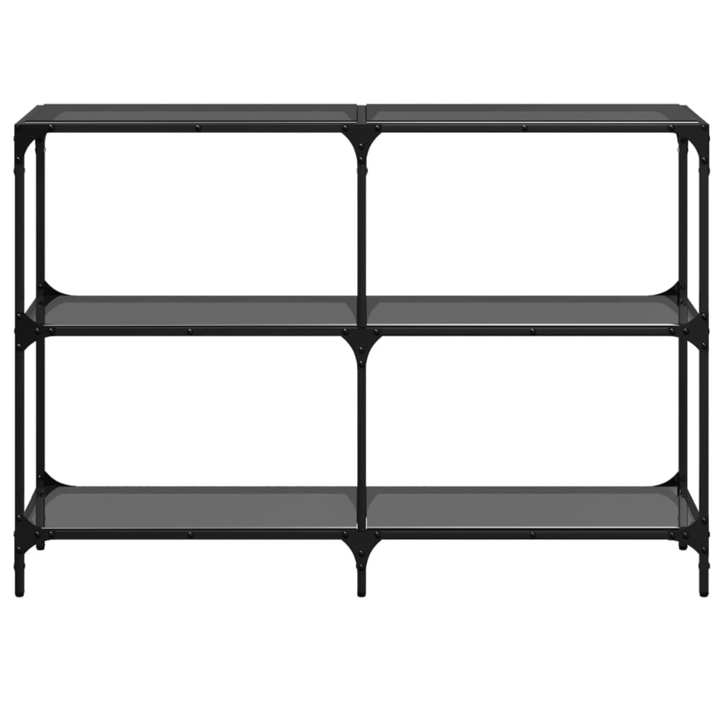 vidaXL Măsuță de cafea, blat din sticlă negră, 118,5x30x81 cm, oțel vidaXL Măsuță de cafea, blat din sticlă negră, 118,5x30x81 cm, oțel