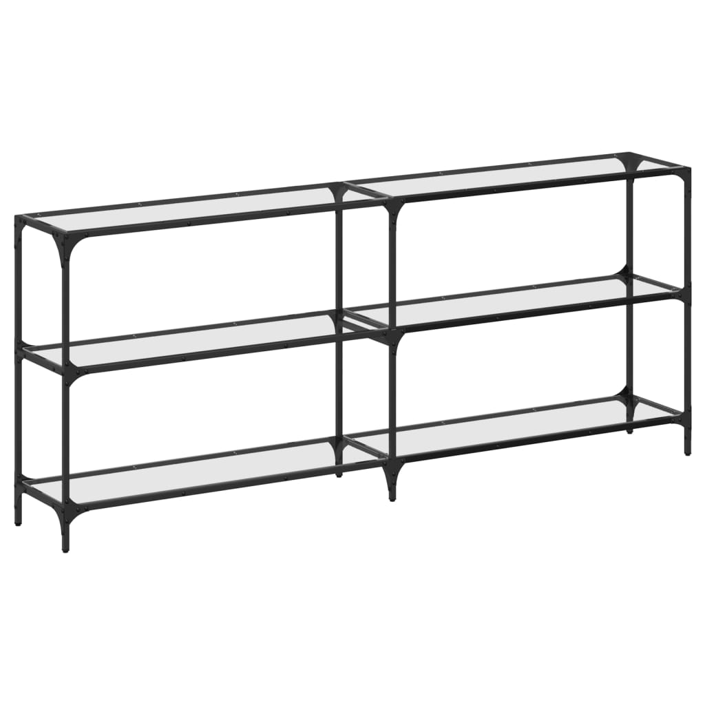 vidaXL Măsuță de cafea blat din sticlă transparentă 194,5x30x81cm oțel vidaXL Măsuță de cafea blat din sticlă transparentă 194,5x30x81cm oțel