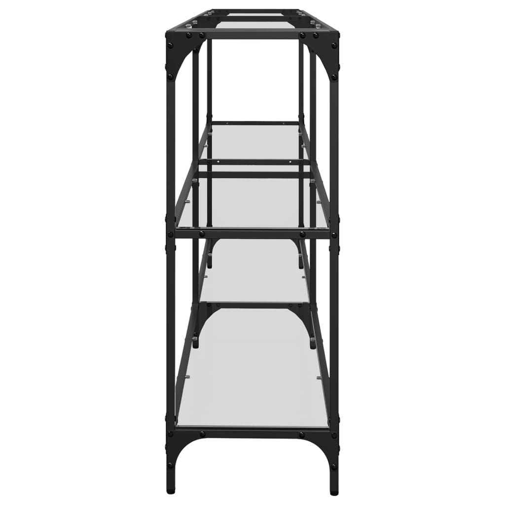 vidaXL Măsuță de cafea blat din sticlă transparentă 194,5x30x81cm oțel vidaXL Măsuță de cafea blat din sticlă transparentă 194,5x30x81cm oțel
