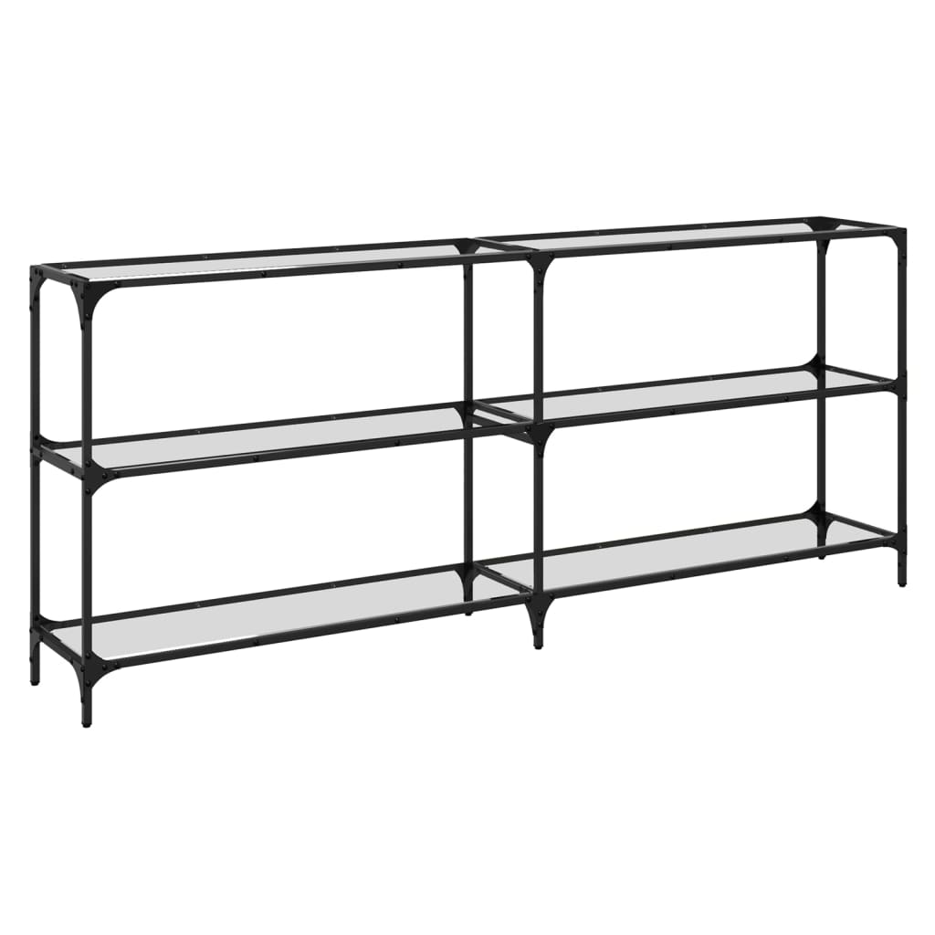 vidaXL Măsuță de cafea blat din sticlă transparentă 194,5x30x81cm oțel vidaXL Măsuță de cafea blat din sticlă transparentă 194,5x30x81cm oțel