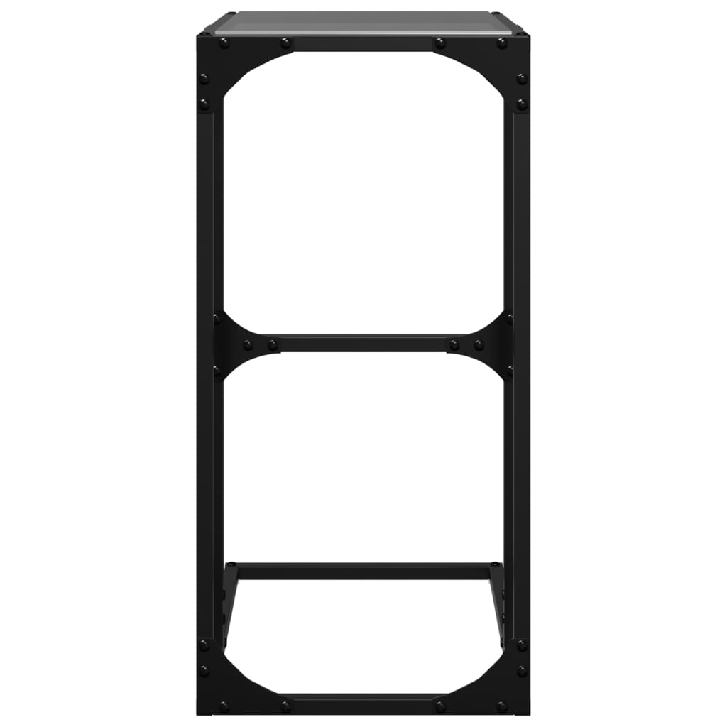 vidaXL Măsuță laterală blat din sticlă neagră 40x30x61,5 cm oțel vidaXL Măsuță laterală blat din sticlă neagră 40x30x61,5 cm oțel