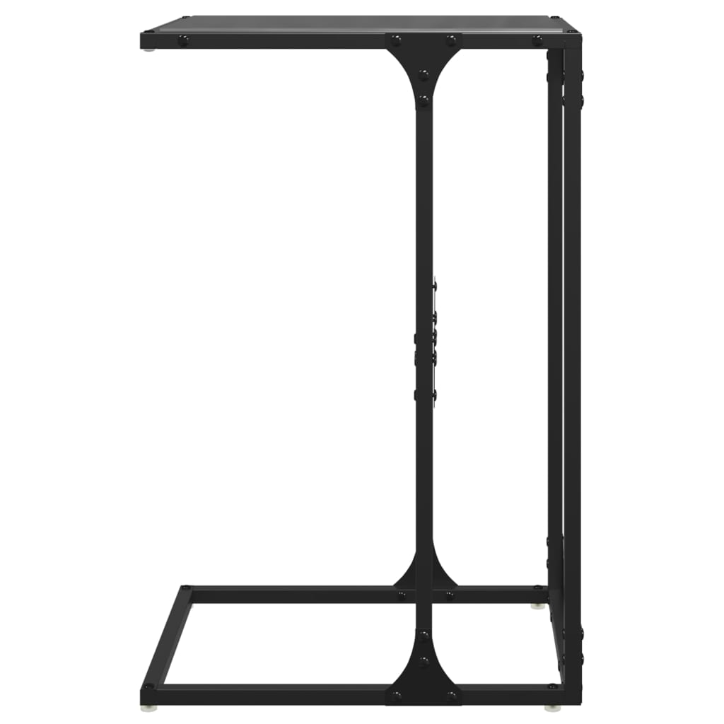 vidaXL Măsuță laterală blat din sticlă neagră 40x30x61,5 cm oțel vidaXL Măsuță laterală blat din sticlă neagră 40x30x61,5 cm oțel