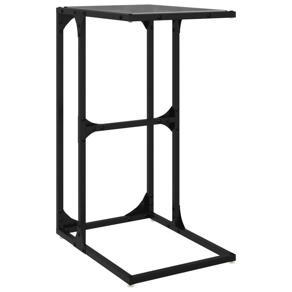 vidaXL Măsuță laterală blat din sticlă neagră 40x30x61,5 cm oțel vidaXL Măsuță laterală blat din sticlă neagră 40x30x61,5 cm oțel