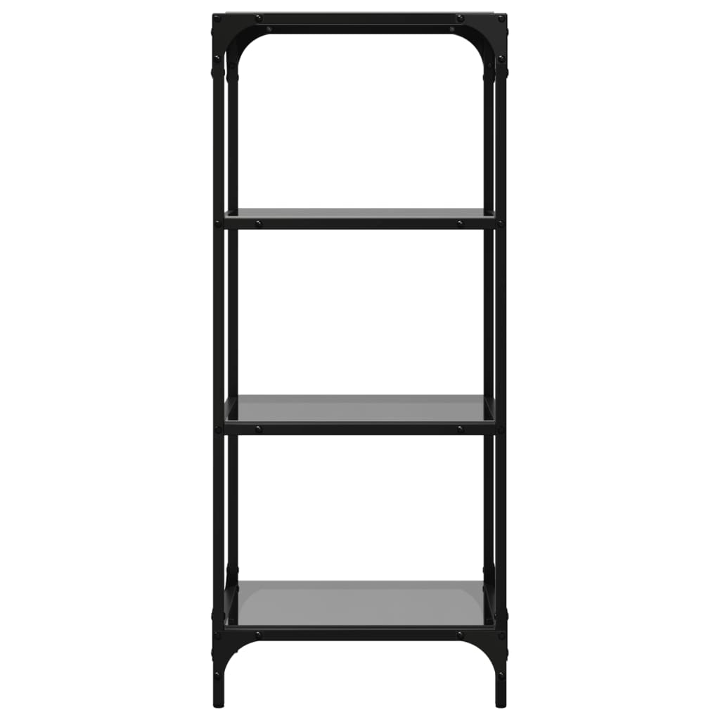 vidaXL Suport de depozitare, blat din sticlă neagră, 40x30x95 cm, oțel vidaXL Suport de depozitare, blat din sticlă neagră, 40x30x95 cm, oțel