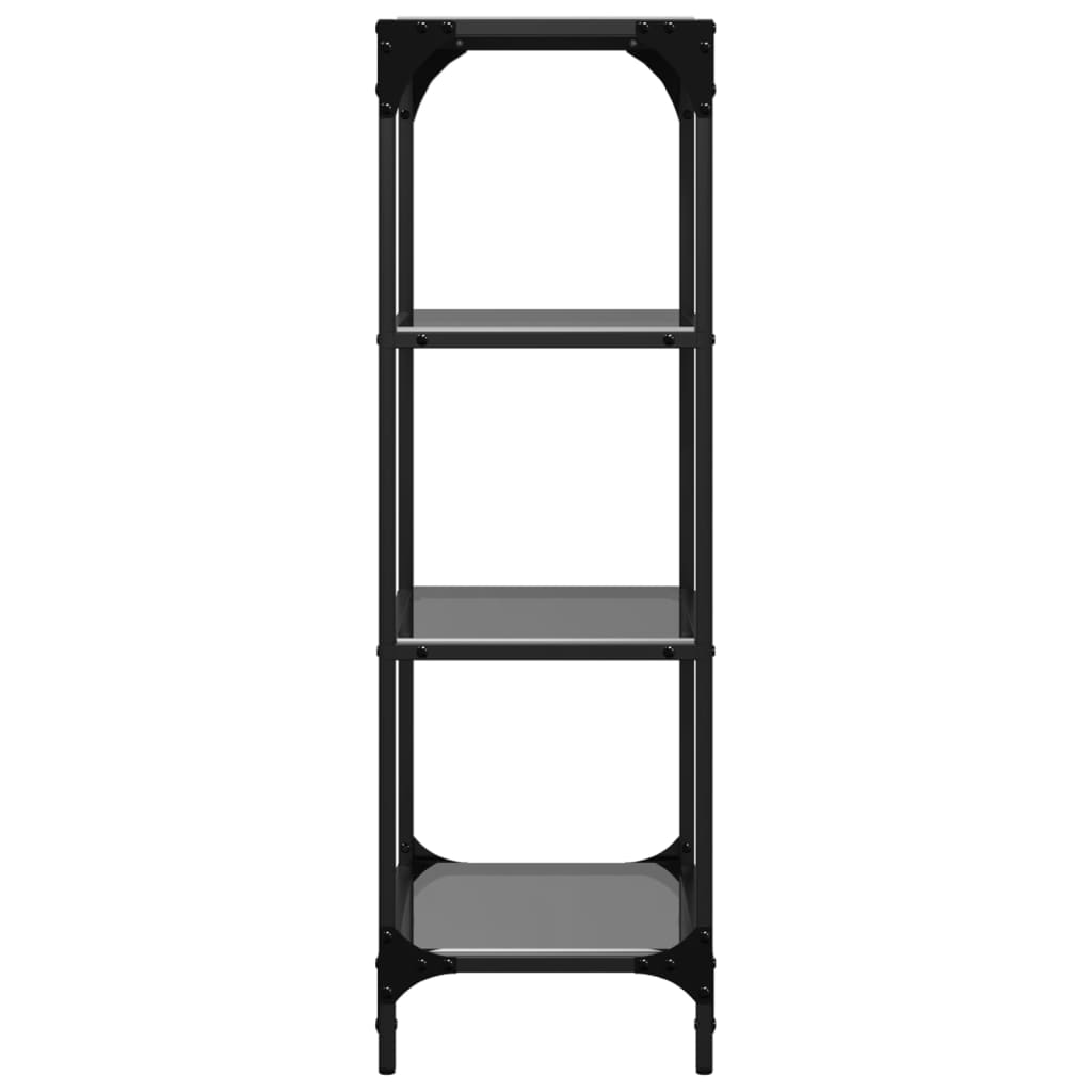 vidaXL Suport de depozitare, blat din sticlă neagră, 40x30x95 cm, oțel vidaXL Suport de depozitare, blat din sticlă neagră, 40x30x95 cm, oțel