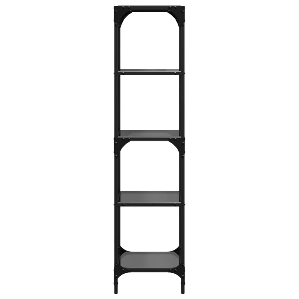 vidaXL Suport de depozitare, blat din sticlă neagră, 40x30x123cm, oțel vidaXL Suport de depozitare, blat din sticlă neagră, 40x30x123cm, oțel