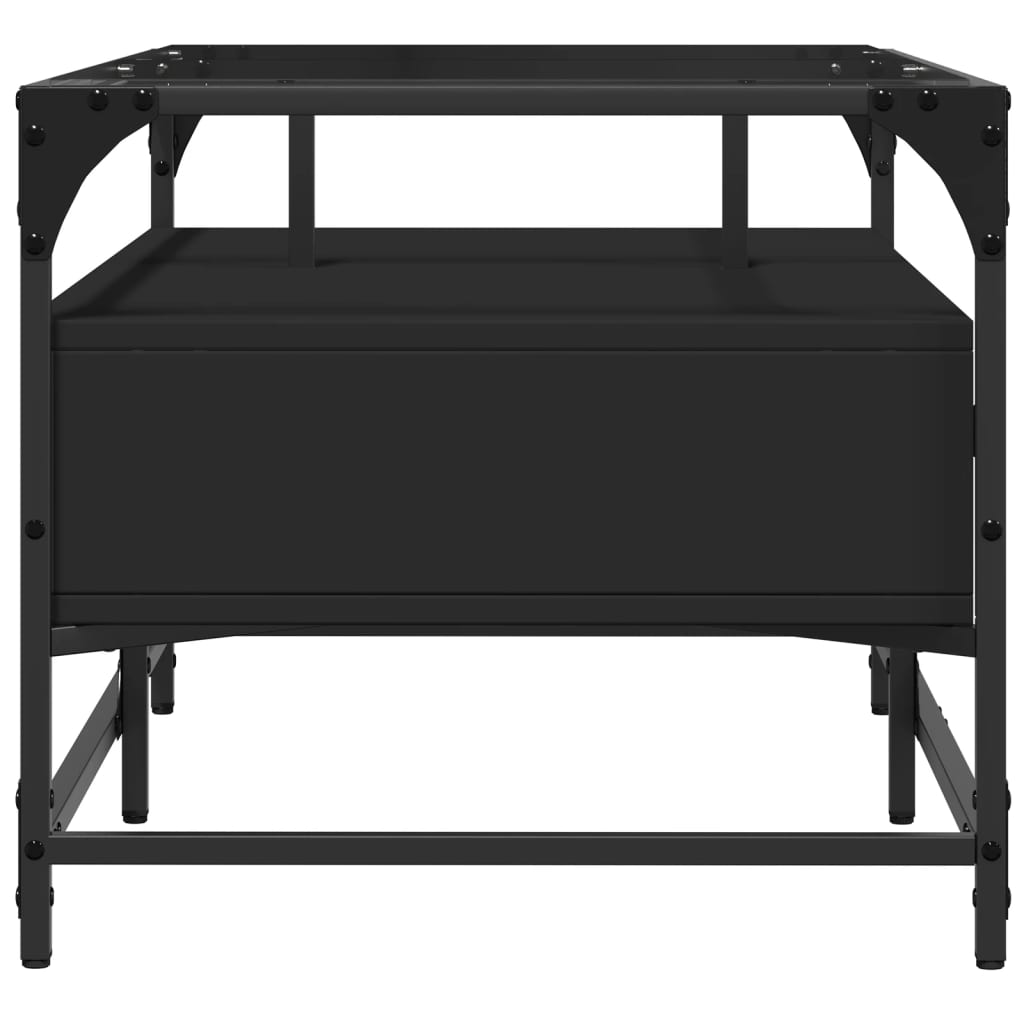 vidaXL Măsuță de cafea cu blat din sticlă negru 98,5x50x45 cm oțel vidaXL Măsuță de cafea cu blat din sticlă negru 98,5x50x45 cm oțel
