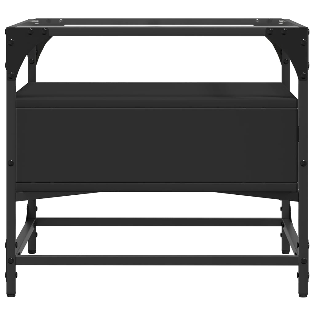 vidaXL Măsuță de cafea cu blat din sticlă negru 50x50x45 cm oțel vidaXL Măsuță de cafea cu blat din sticlă negru 50x50x45 cm oțel