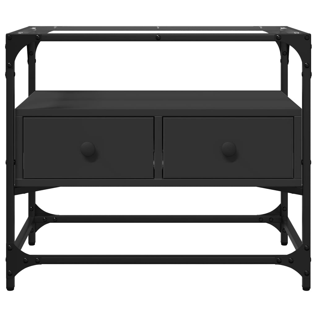 vidaXL Dulap TV blat sticlă, negru, 60x35x51 cm lemn prelucrat