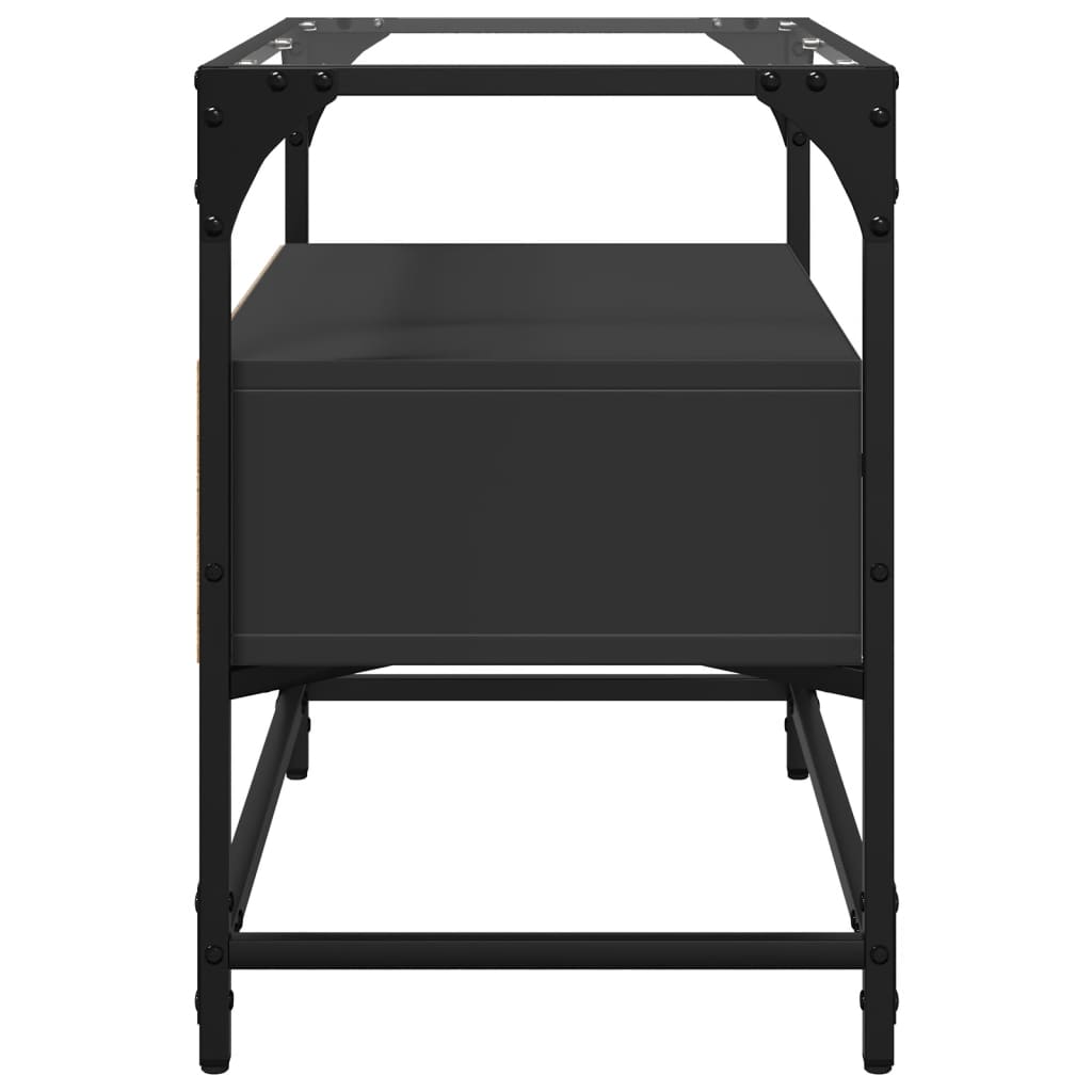 vidaXL Dulap TV blat sticlă, negru, 60x35x51 cm lemn prelucrat