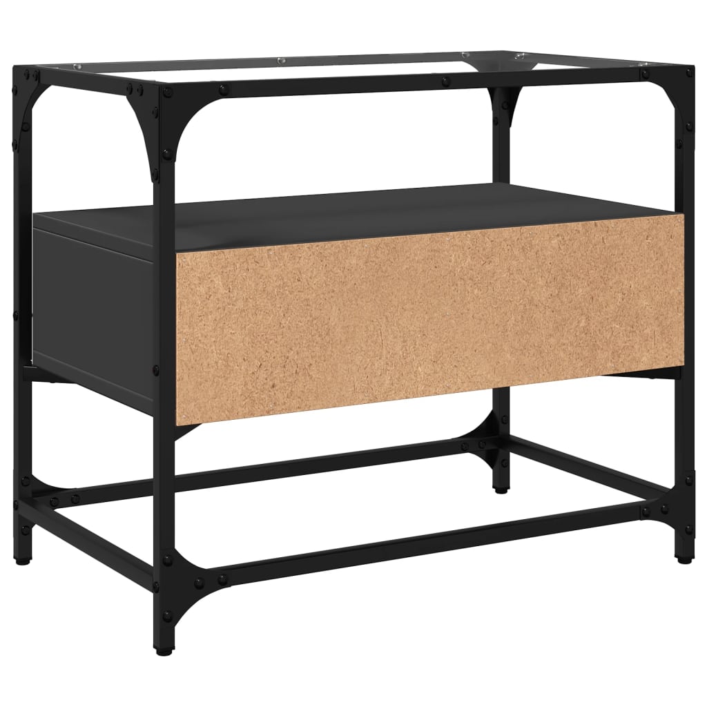 vidaXL Dulap TV blat sticlă, negru, 60x35x51 cm lemn prelucrat