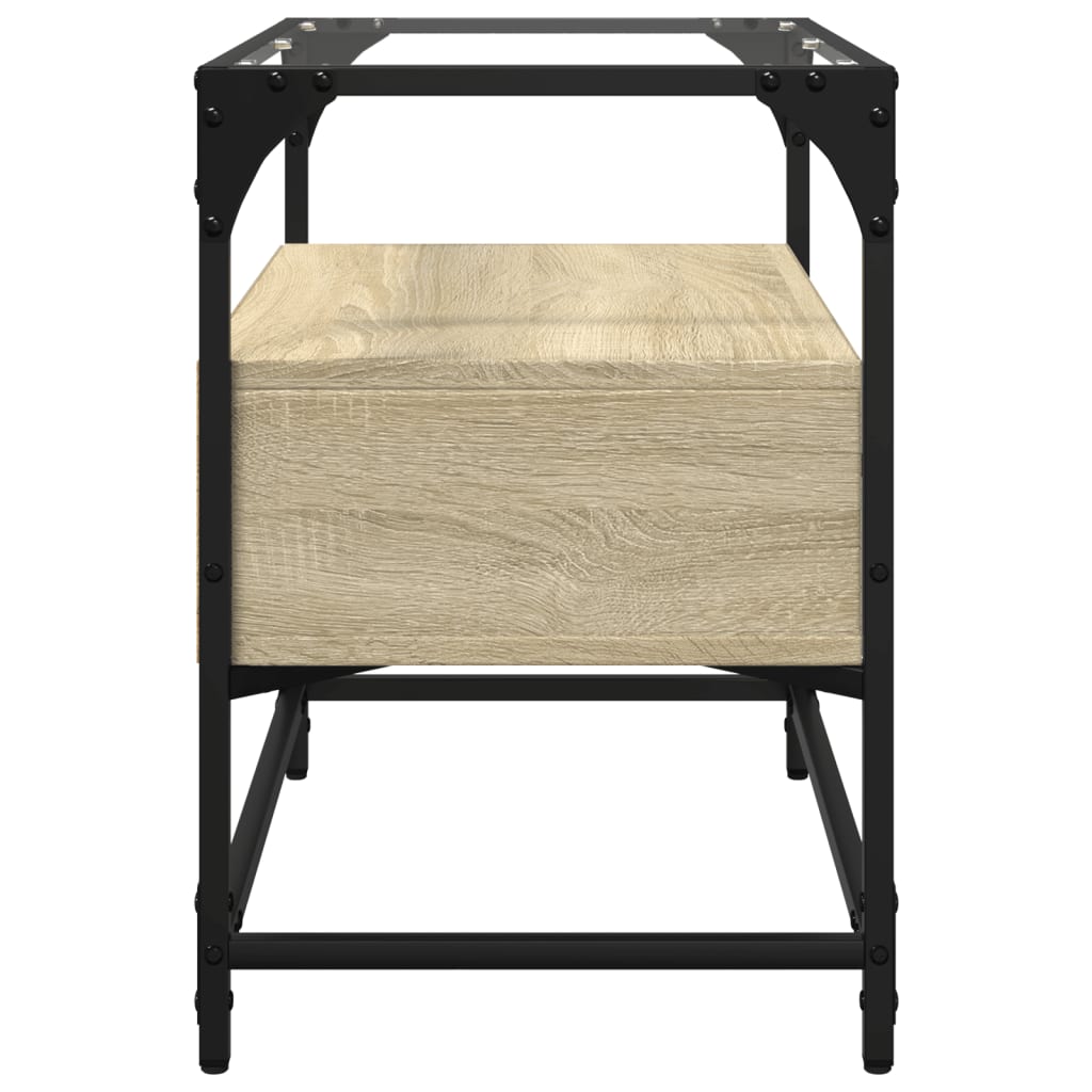vidaXL Dulap TV blat sticlă, stejar sonoma, 60x35x51 cm lemn prelucrat