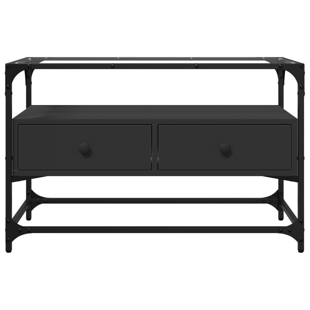 vidaXL Dulap TV blat sticlă, negru, 80x35x51 cm lemn prelucrat