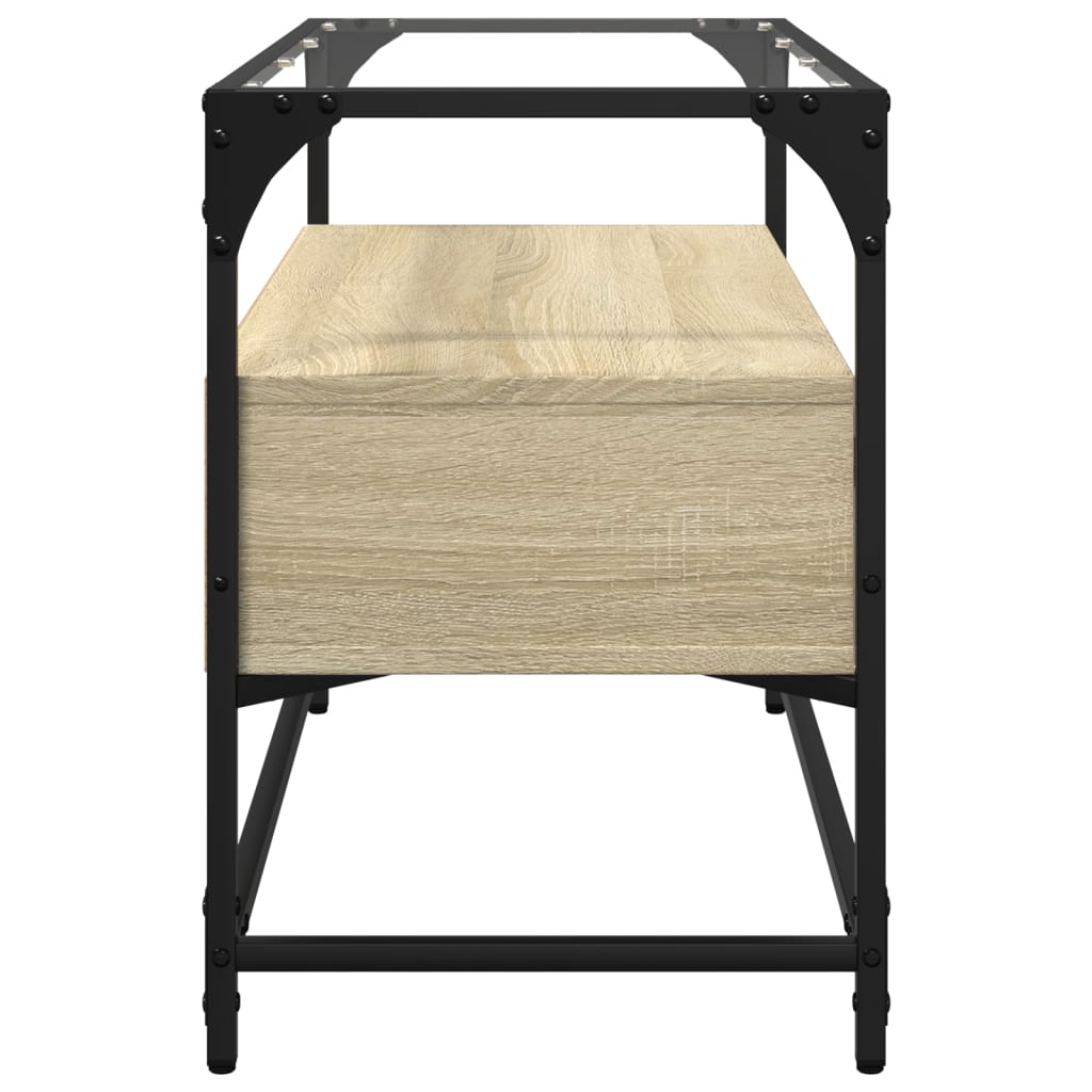 vidaXL Dulap TV blat sticlă, stejar sonoma, 80x35x51 cm lemn prelucrat
